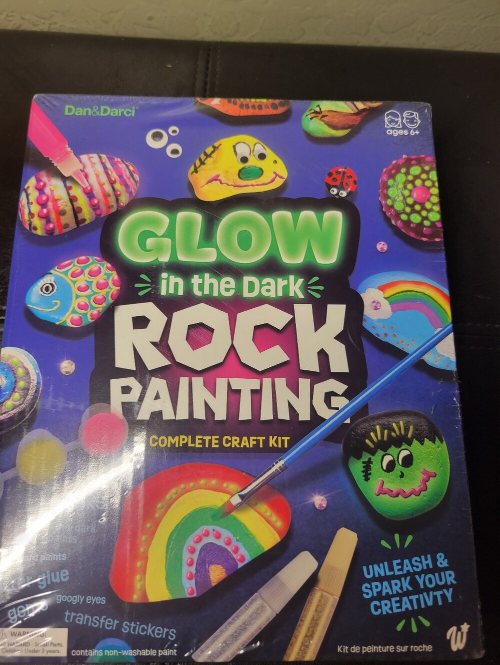 Glow in the Dark Rock Painting Craft Kit -Sealed